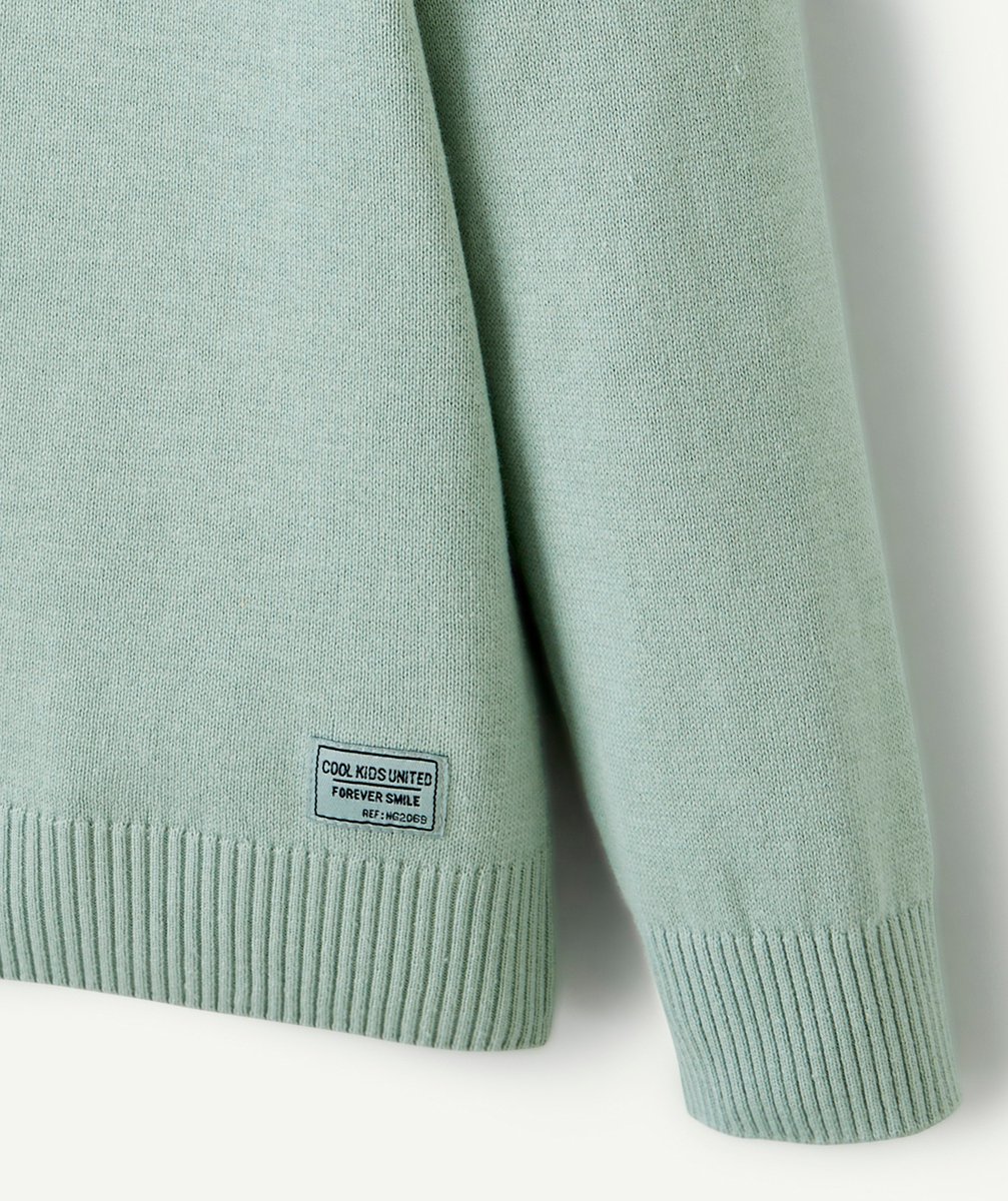 PULL MANCHES LONGUES GARÇON VERT