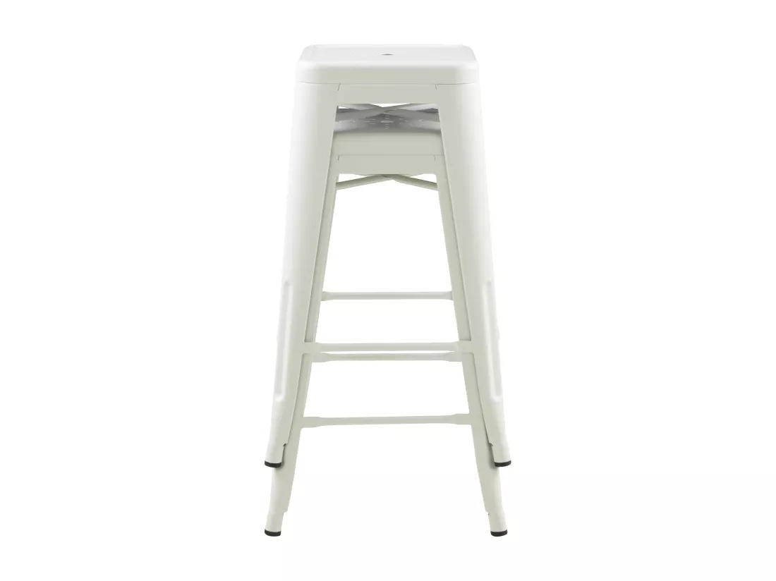Lot de 2 tabourets pour îlot central 66 cm en métal blanc mat - Indus