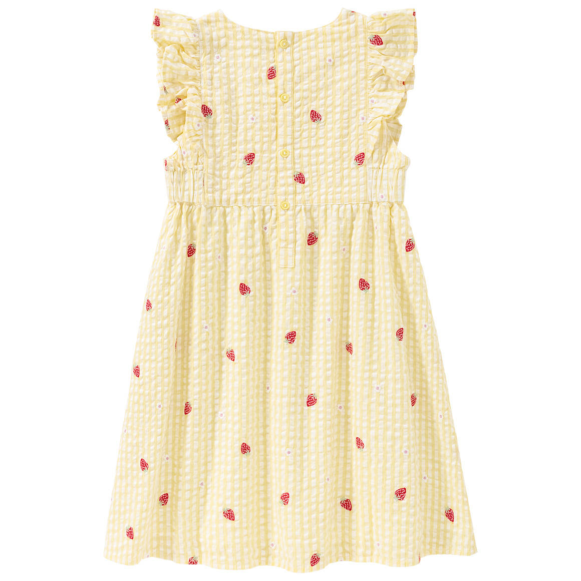 Topolino Mädchen Kleid mit Erdbeer-Allover gelb / weiss
