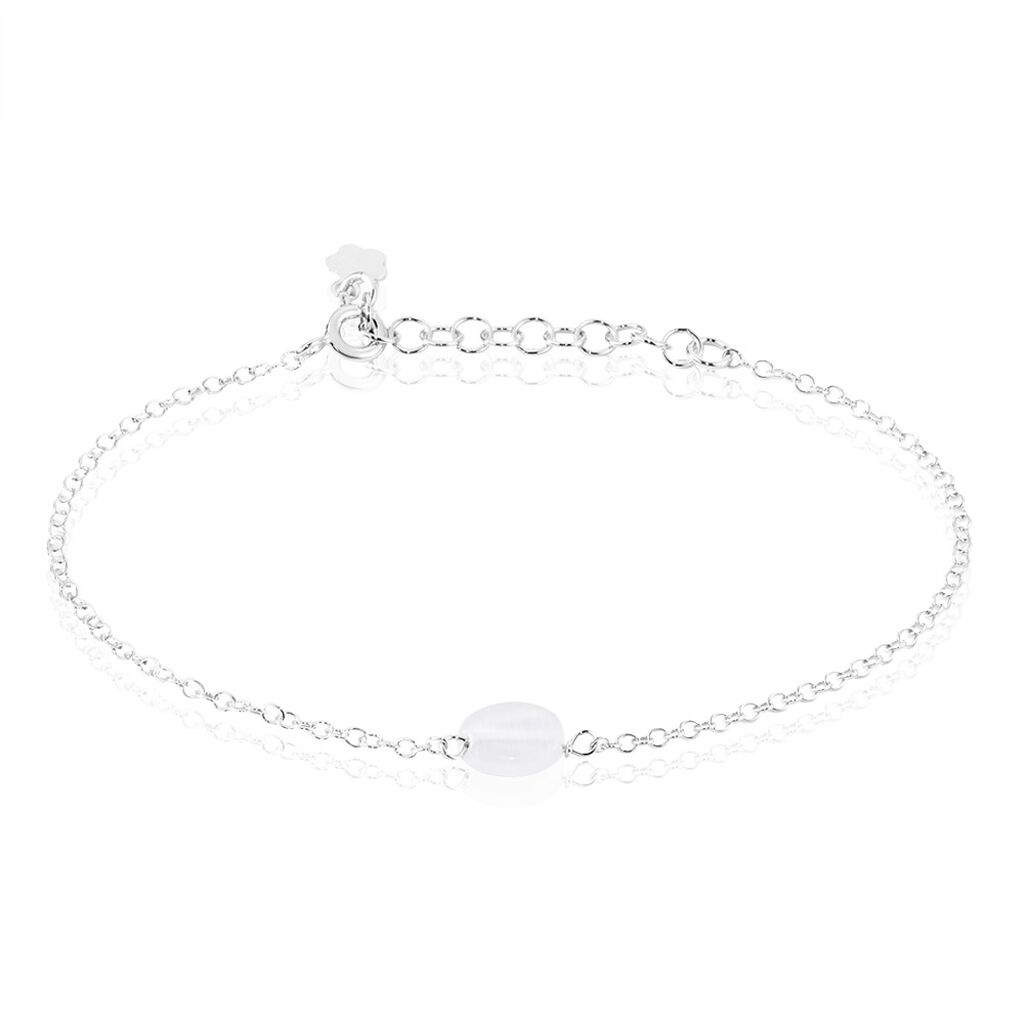 Bracelet Evren Argent Blanc Pierre De Synthese