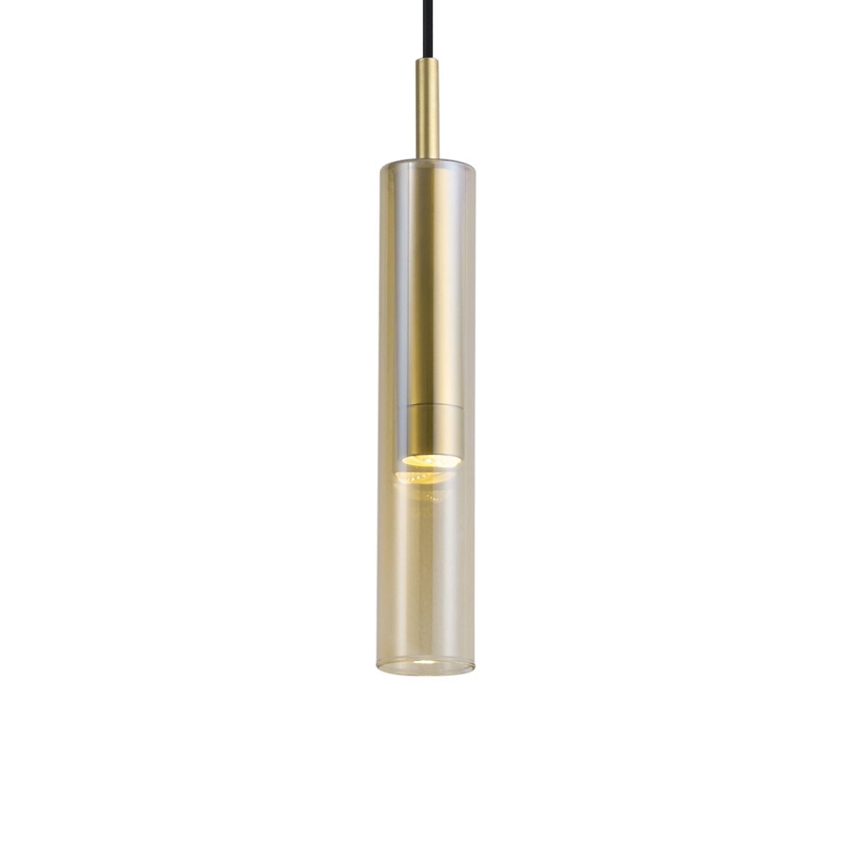 Moderne spot goud met amber glas voor railsysteem 1-fase - Slimline Loyce