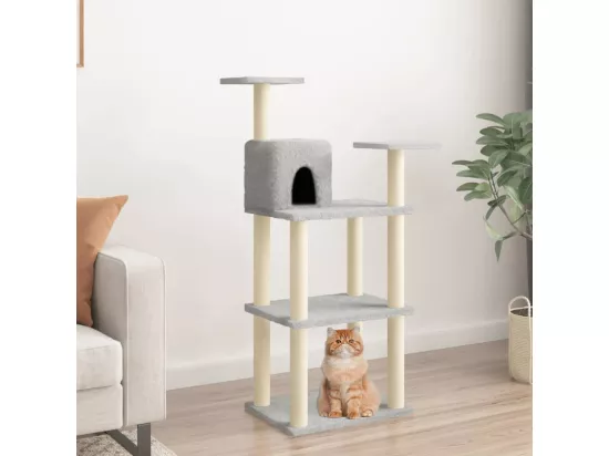 Arbre à chat avec griffoirs en sisal gris clair 118,5 cm