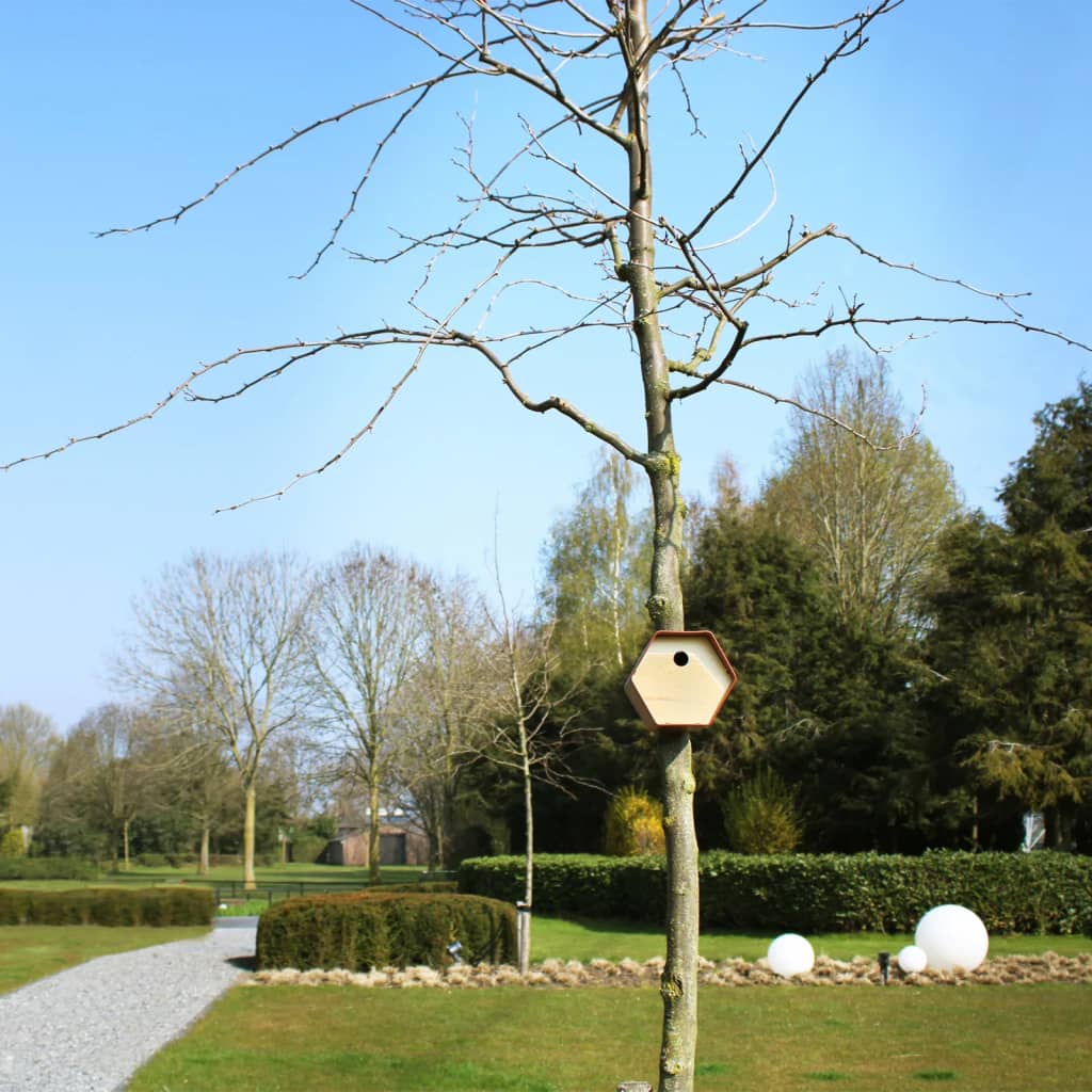 Maison à oiseaux hive 1 19x23x20 cm trou rond marron