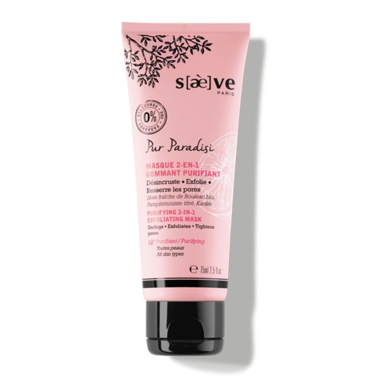 Masque 2 En 1 Gommant Purifiant Tous Types De Peaux 75ml [Pur Paradisi] Saeve