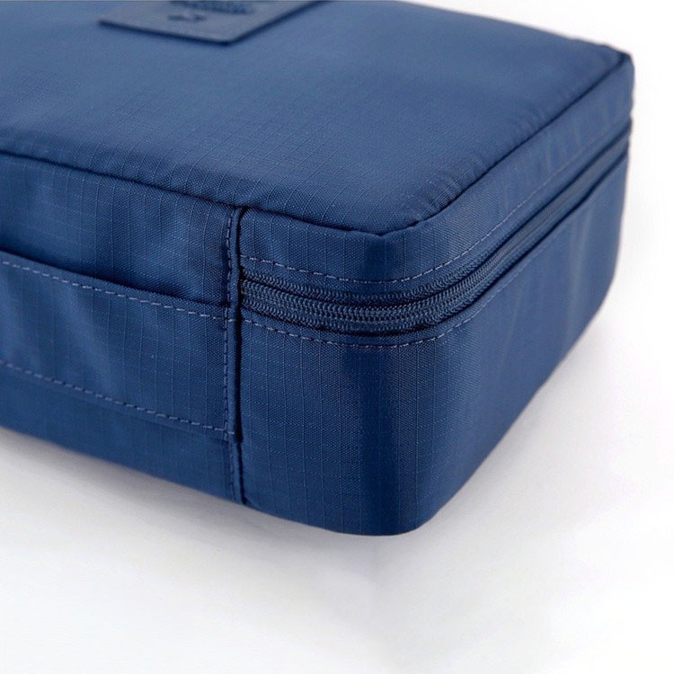 (21x17x8cm) Kosmetik Make Up Tasche Necessaire Organizer Bag mit abnehmbarem Innenfach - Grau