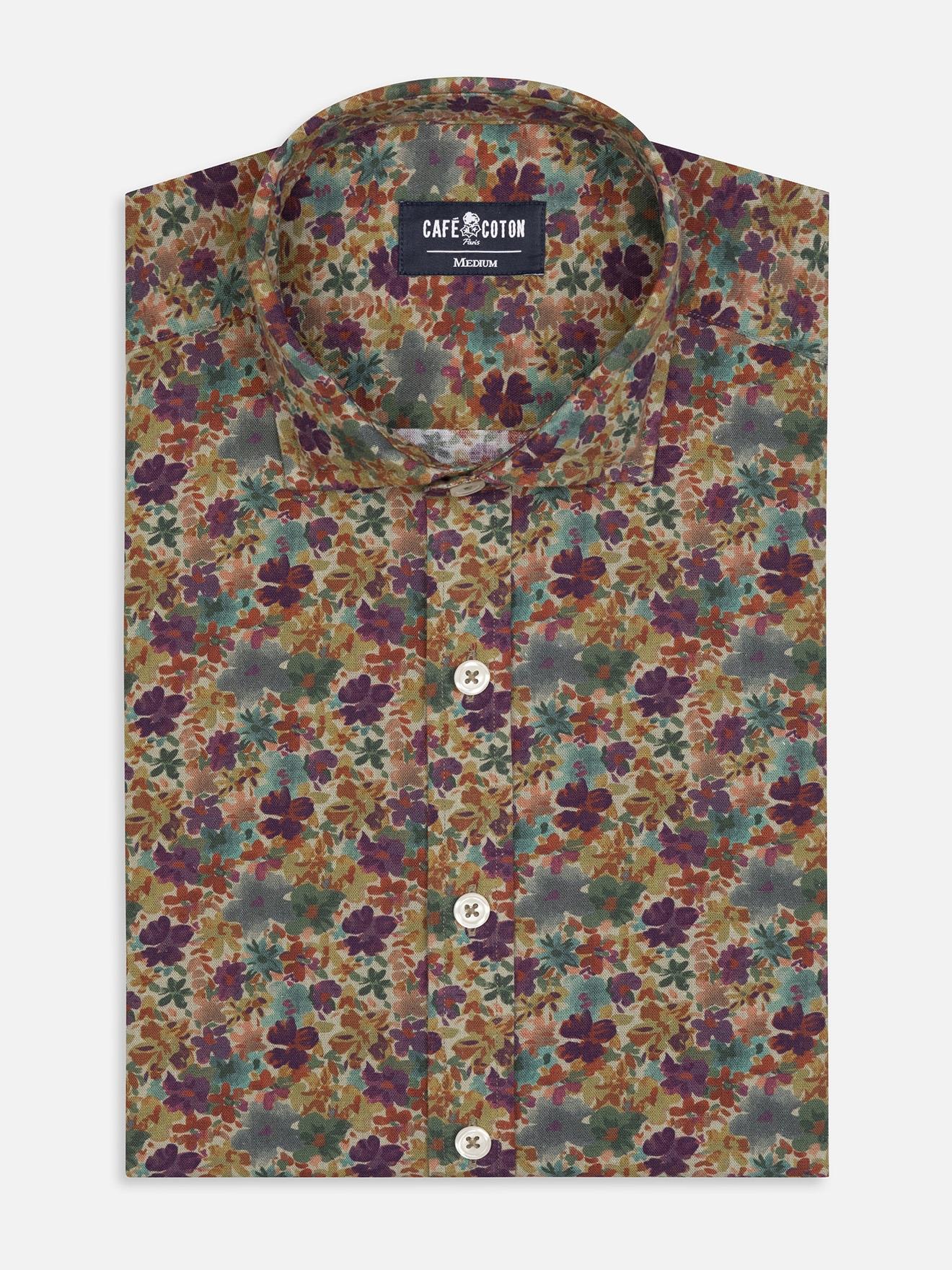 Chemise Stuart en lin à motif floral
