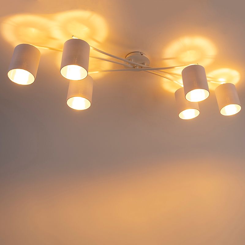 Moderne plafondlamp wit 6-lichts - Lofty