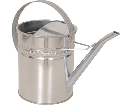 Gieter van staal, 2 liter, zilver