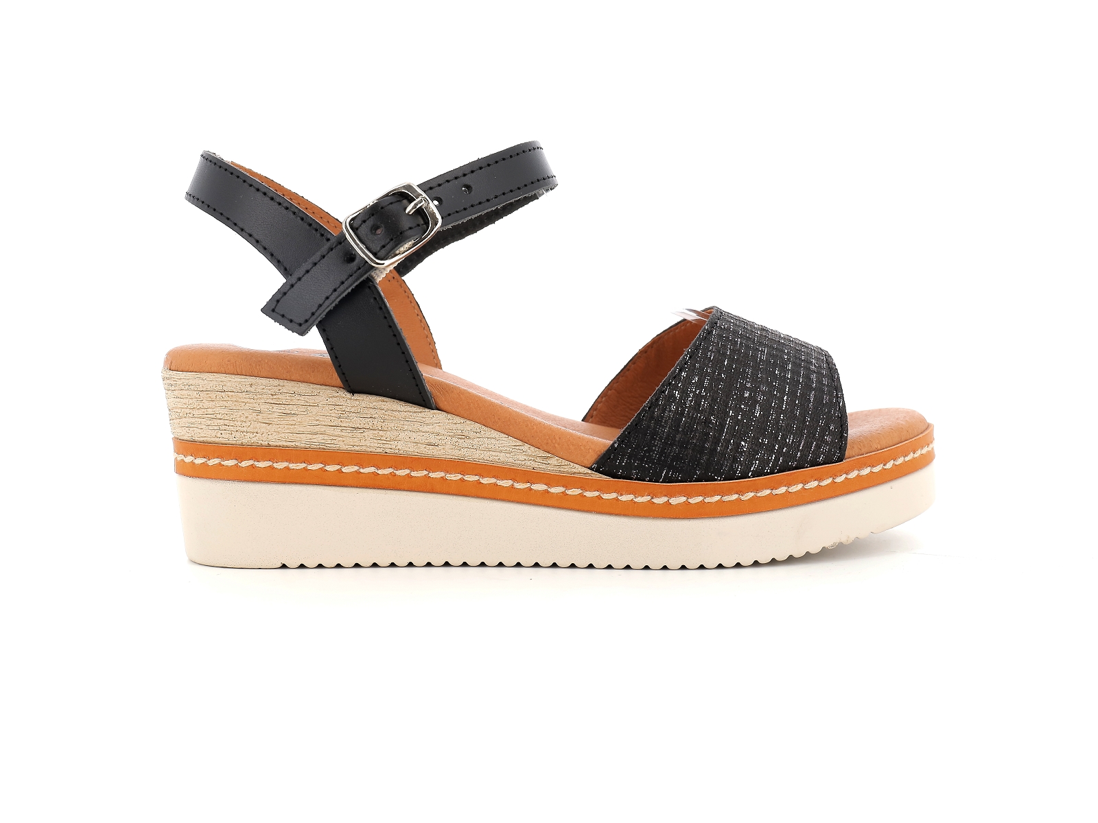 Chaussures du chateau-569 Cuir Noir Argent