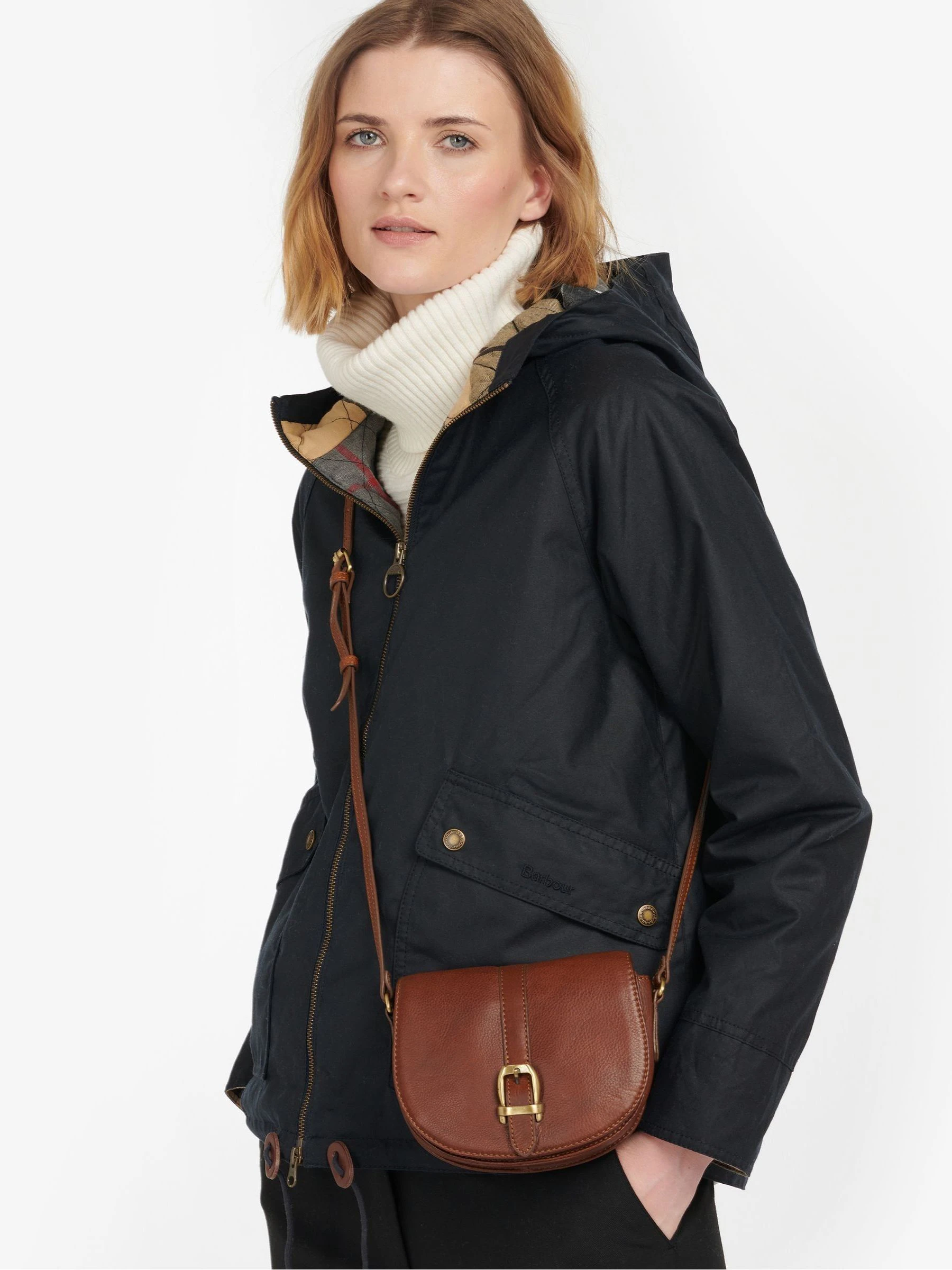Barbour® Laire leren schoudertas