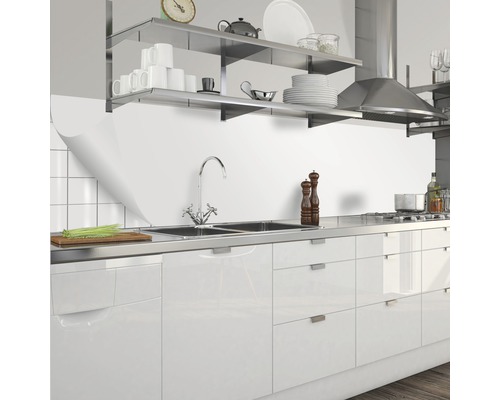 Keukenachterwand mySpotti Splash UNI effen wit 2800 x 600 mm SP-F2-1411