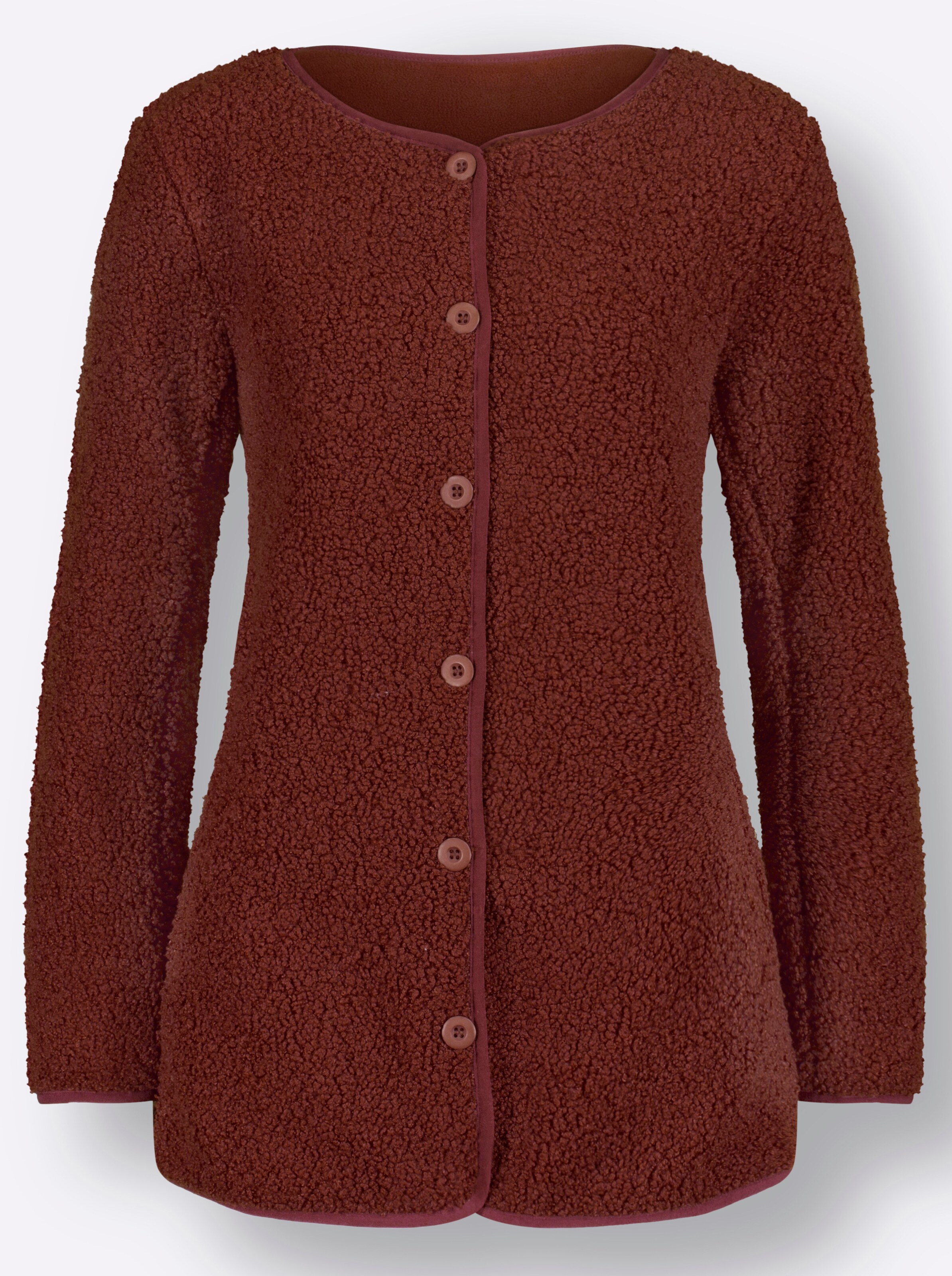 Fleecejacke in rotbraun
