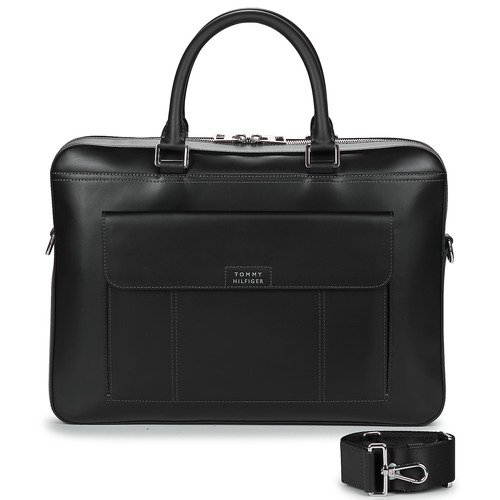 Tommy Hilfiger - TH SPW LEATHER COMPUTER BAG Negro