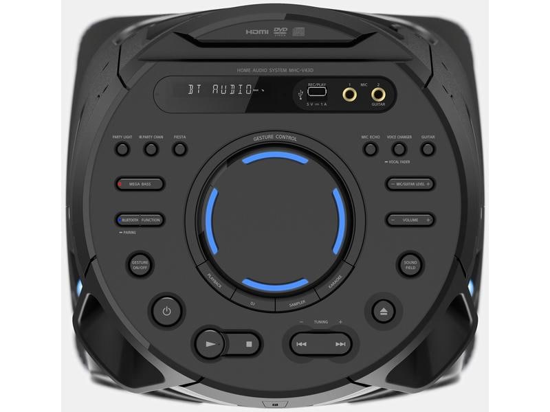 Sony Musik-System MHC-V43D Schwarz Leistungsstarkes Audiosystem mit Bluetooth