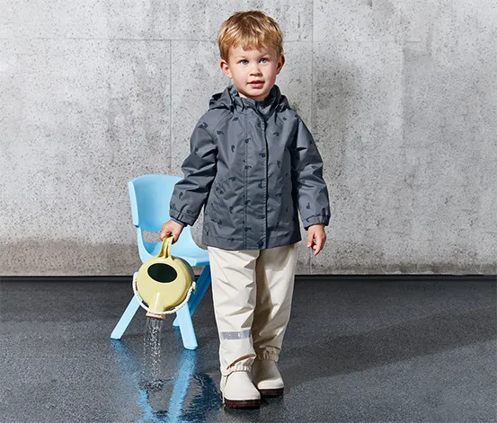 Kleinkinder-Regenjacke, mit Schnecken-Alloverprint