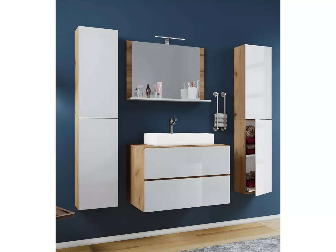 Plan de toilette 5 pièces Lavabo Lendas XL