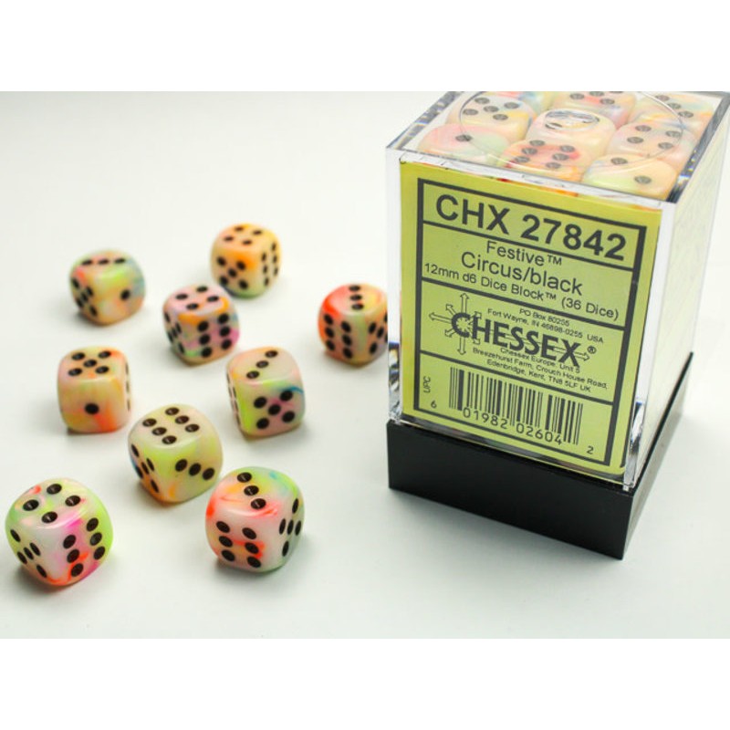 Pack de 36 dés 6 * festive * CIRCUS