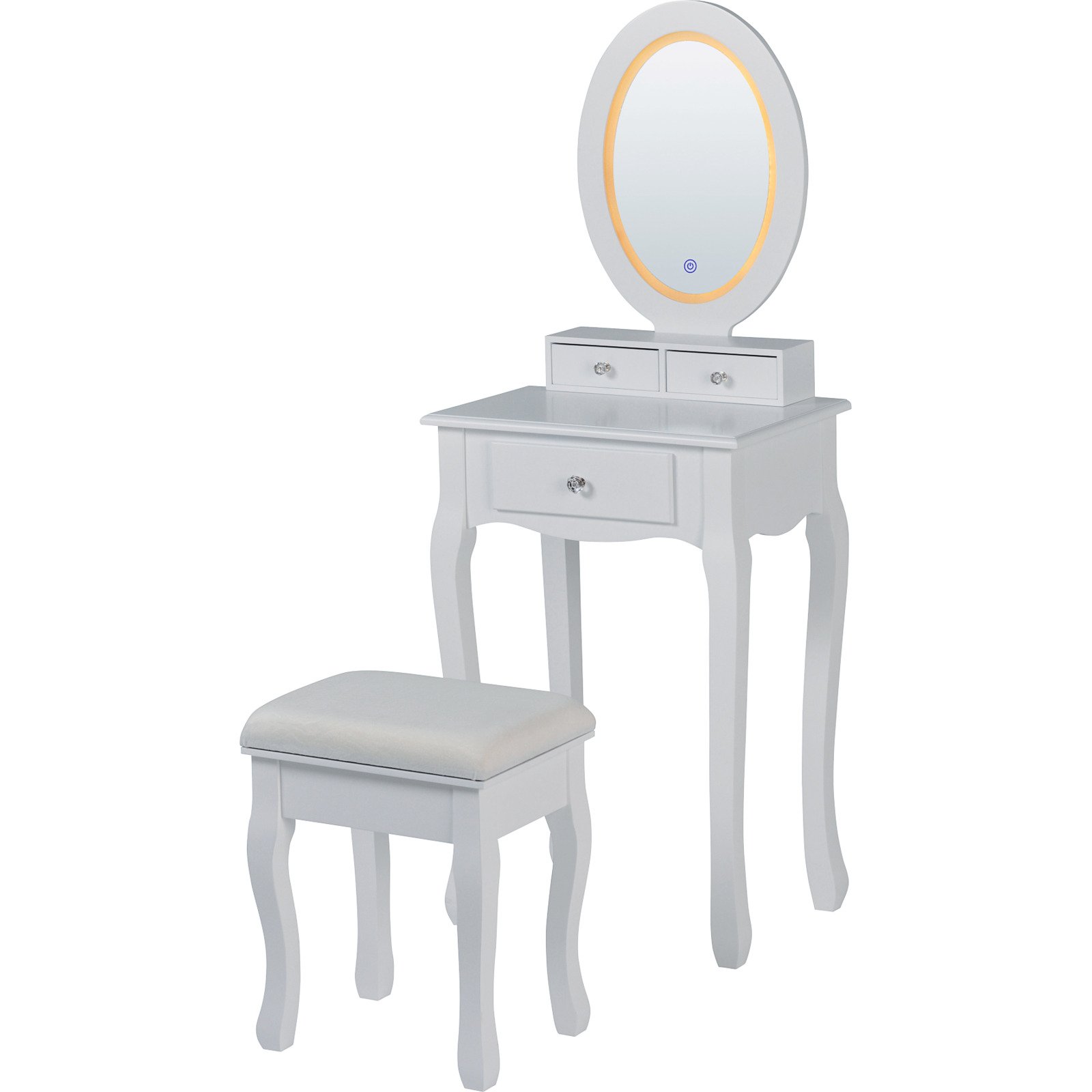 Schminktisch Lisa mit Hocker + LED MDF