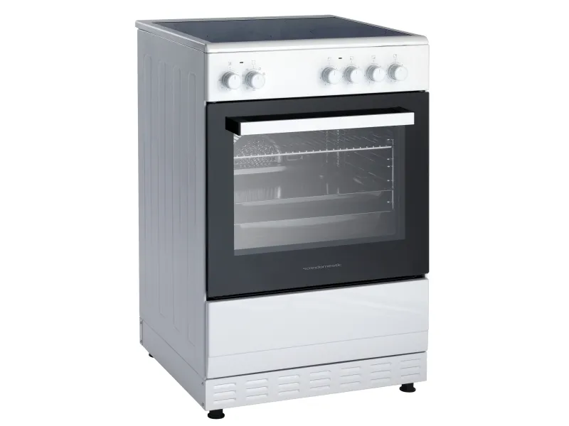 Scandomestic FCC800W - Komfur - fritstående - bredde: 60 cm - dybde: 60 cm - højde: 90 cm - med selv-rengøring - hvid