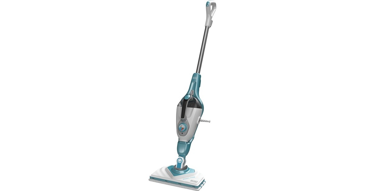BLACK+DECKERBHSM1610DSM 1600W Steam-mop met SteaMitt, deltavoet en 15 accessoires stoomreiniger  (Wit/blauwgrijs)