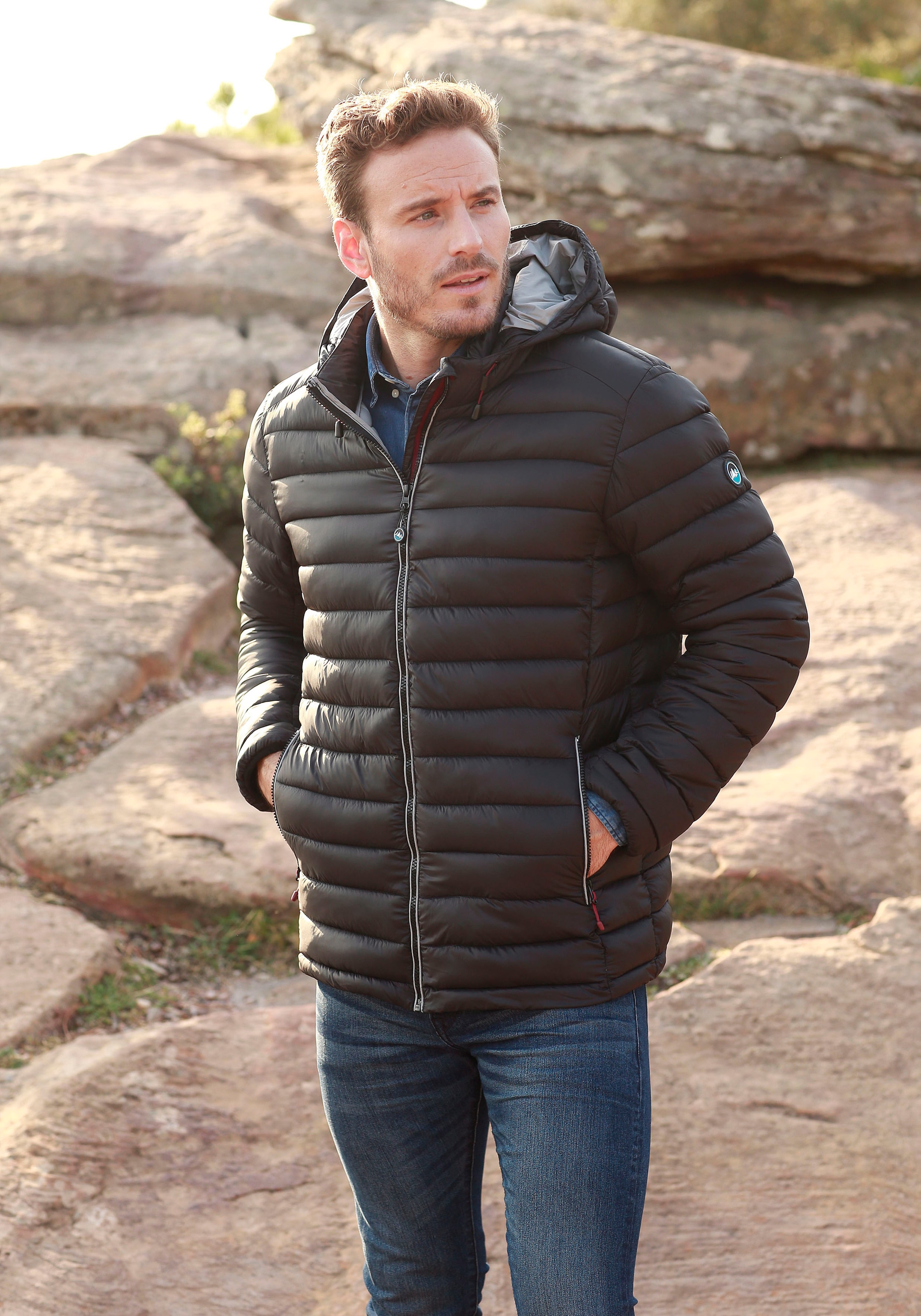 Polarino Steppjacke mit Kapuze Atmungsaktiv, winddicht, wasserabweisend