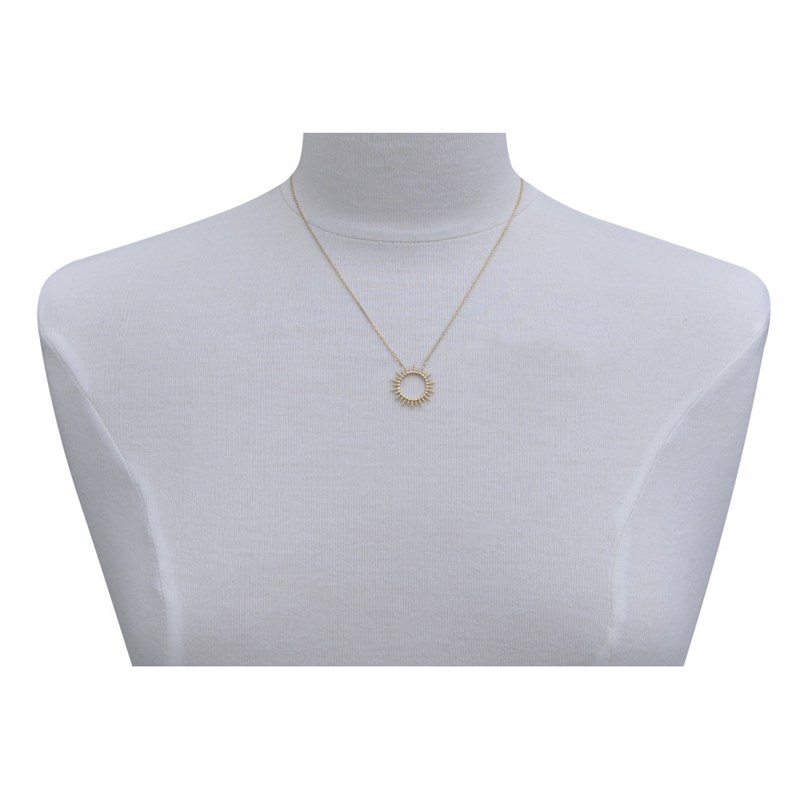 Collier Plaqué Or Soleil de Billes Ajouré