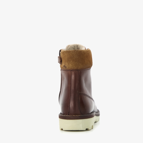 Groot leren jongens veterboots donkerbruin