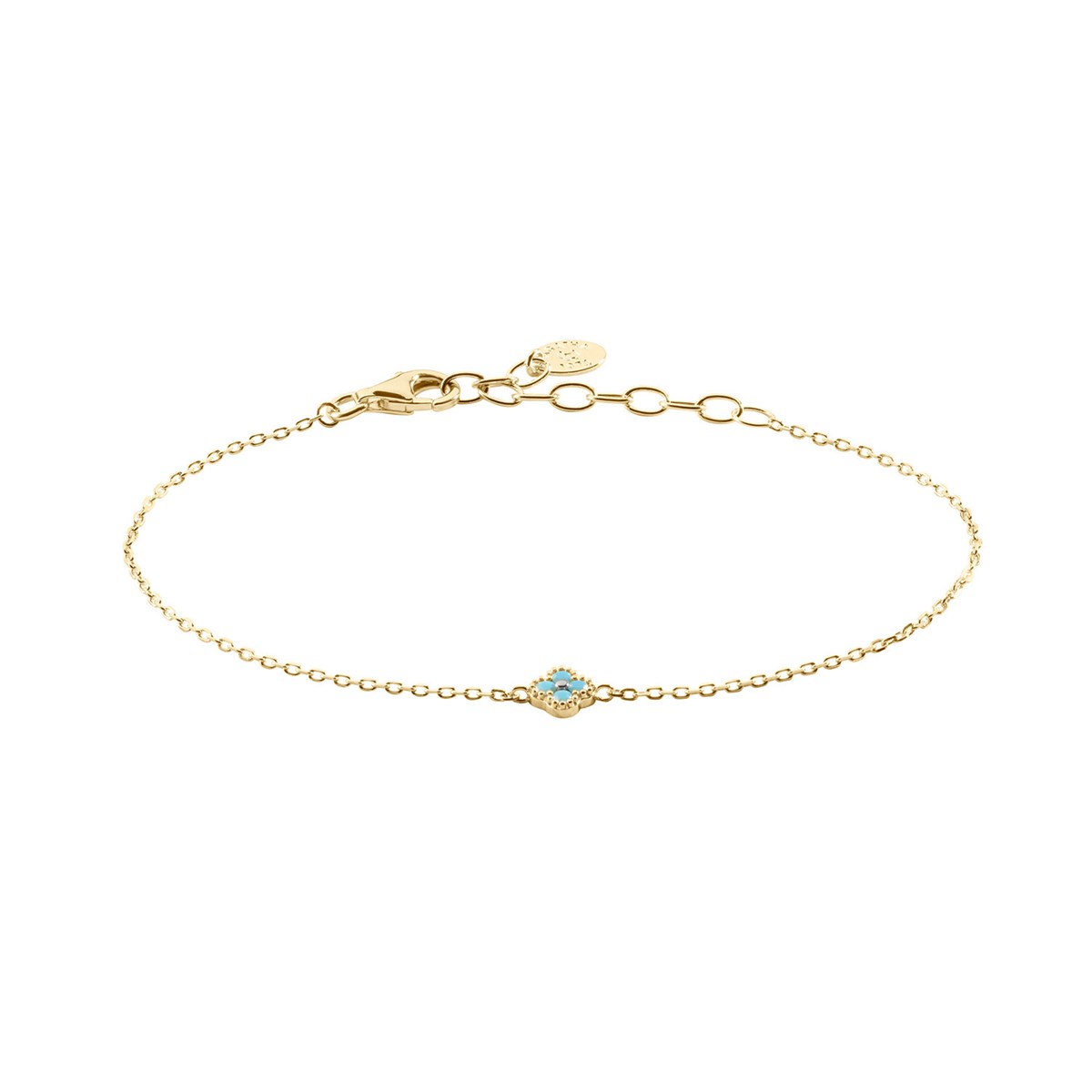 Bracelet Agatha Beloved argent doré fleur bleue