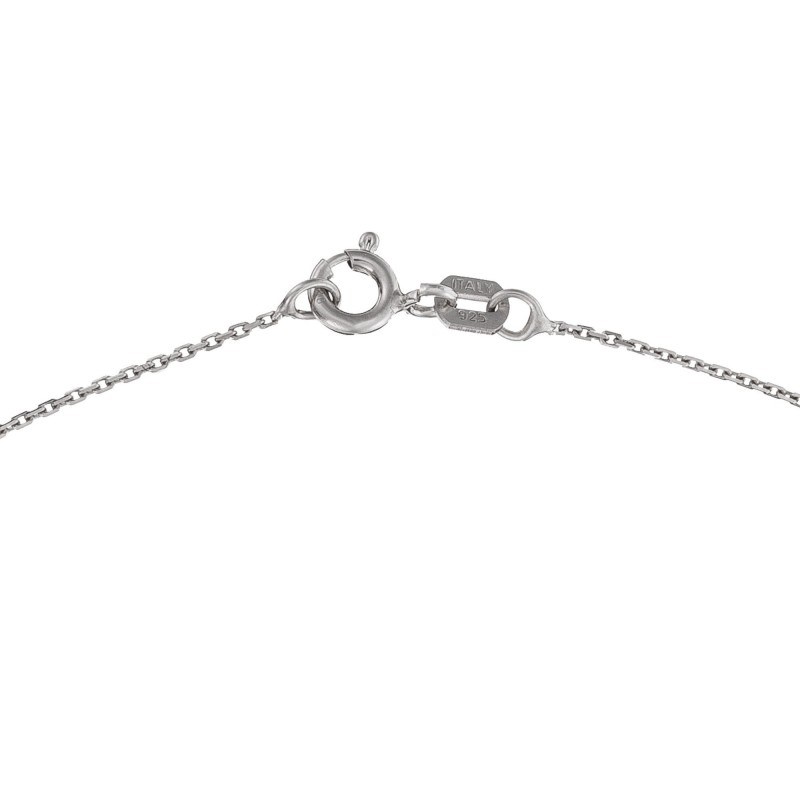 Pendentif Or Blanc et oxyde de zirconium  