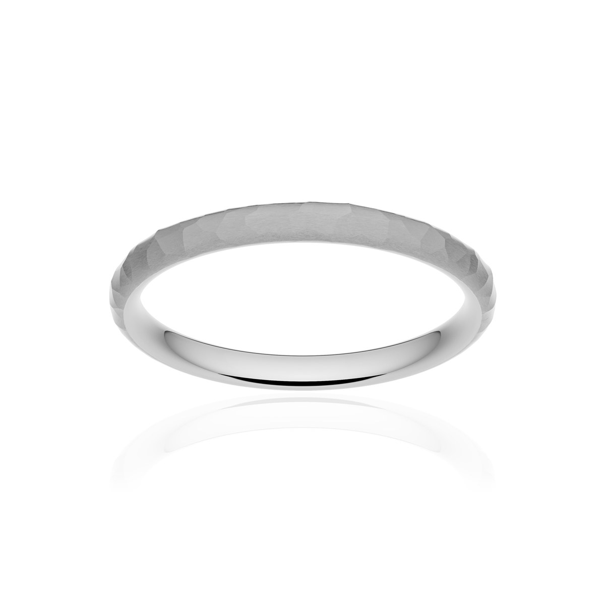 Alliance platine 950 martelé ruban confort 2,5 mm