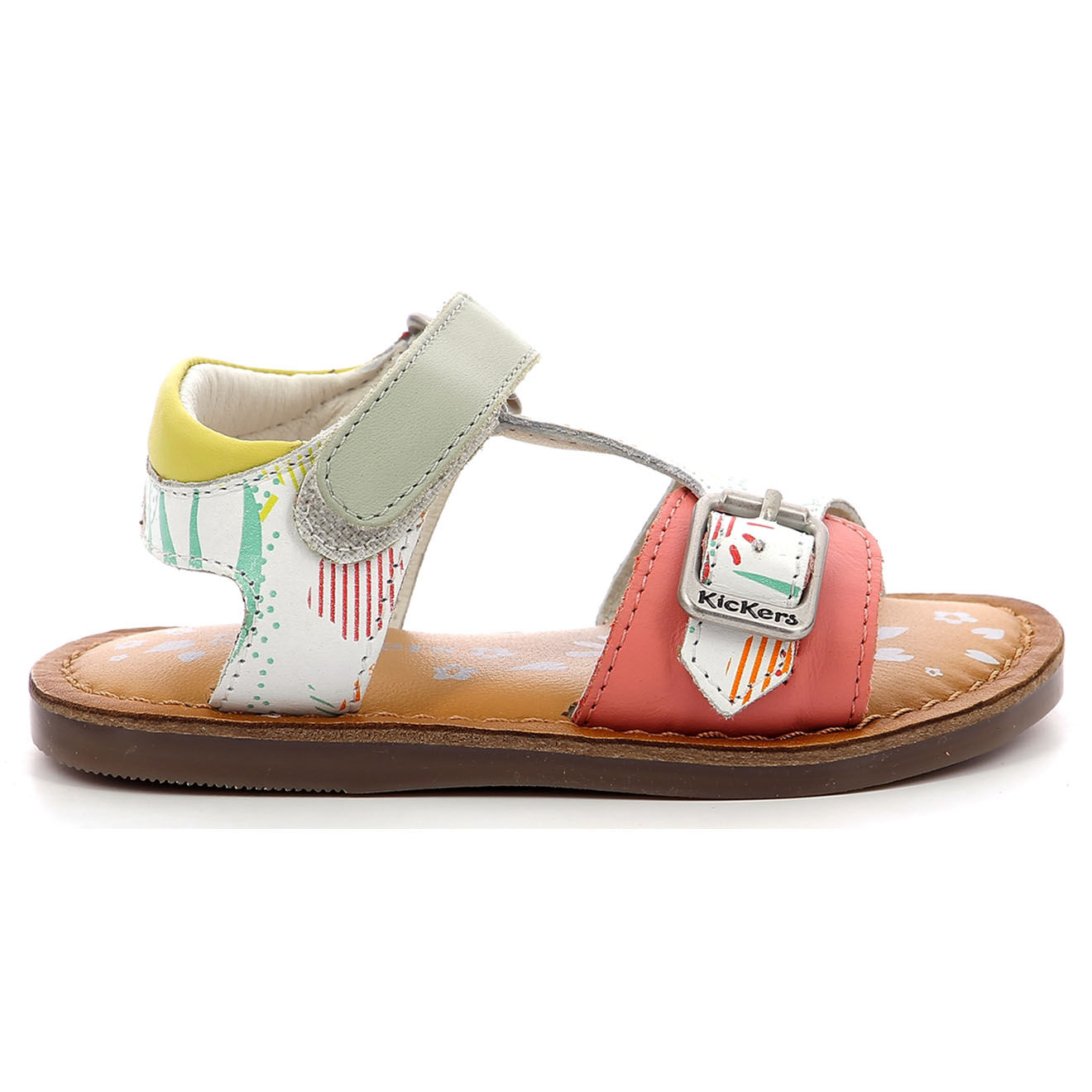 Kickers Sandales en Cuir Diazz blanc/sunshine