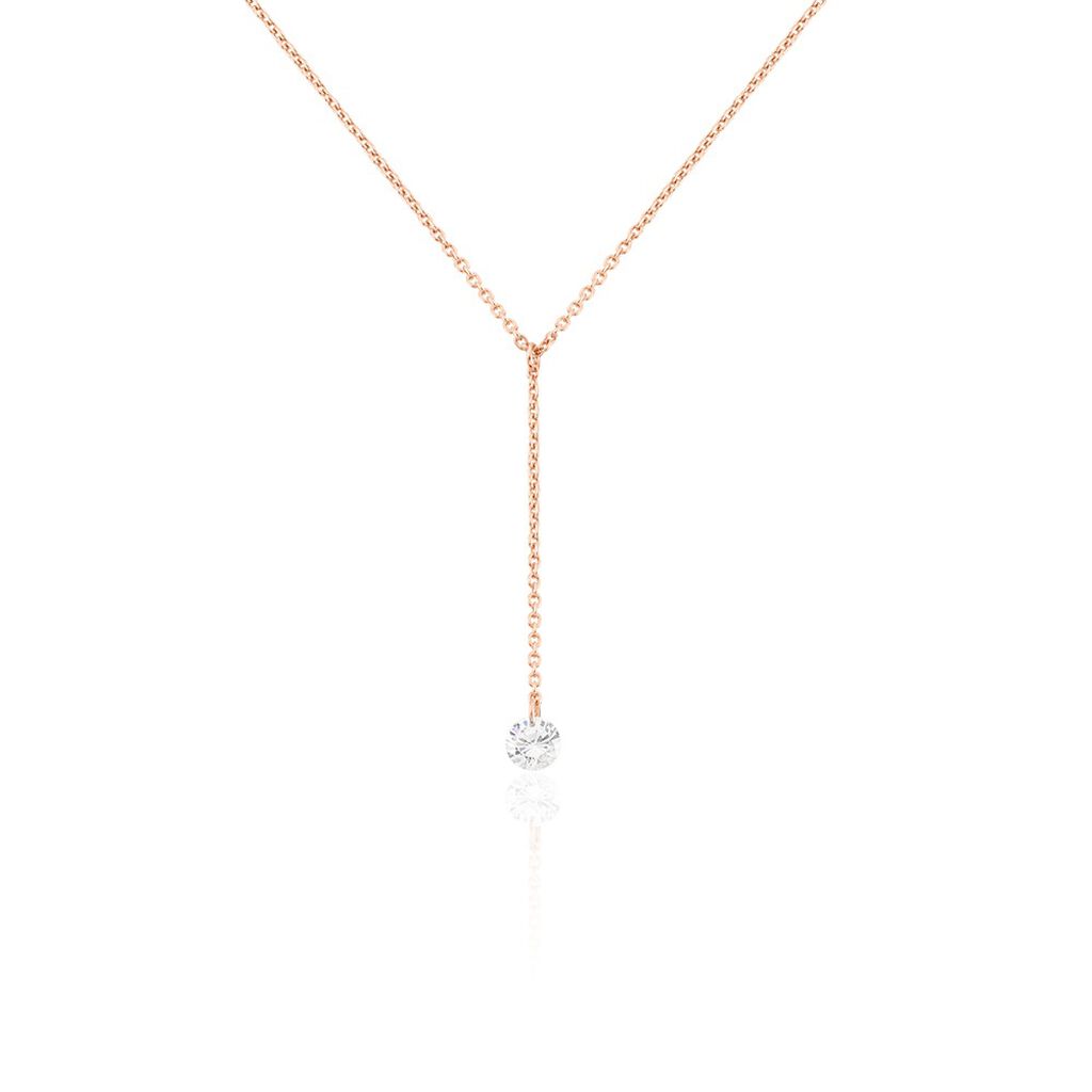 Collier Constantin Argent Rose Oxyde De Zirconium