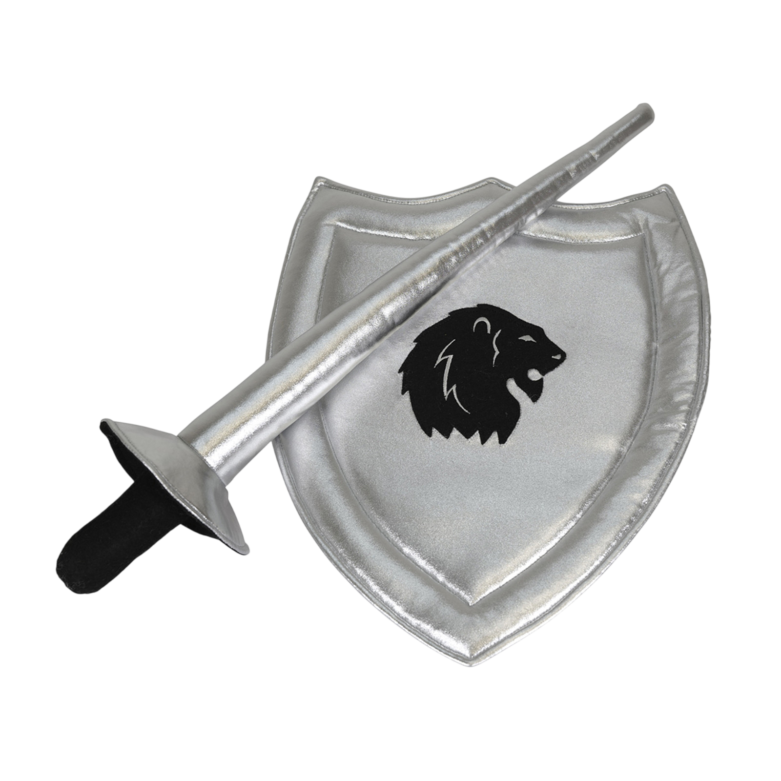 Ritterschild und Lanze, silber