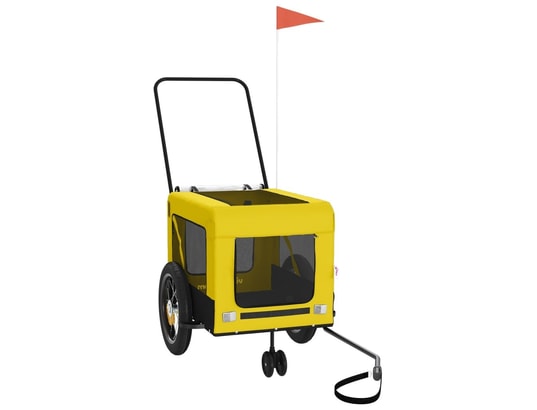 VIDAXL - Remorque de vélo pour animaux de compagnie jaune et noir