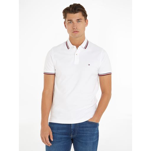 Tommy Hilfiger Tipped Slim Polo, Hvid, XL