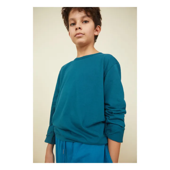 SMALLABLE BASICS T-Shirt Garçon Manches Longues Coton Bio | Vert canard