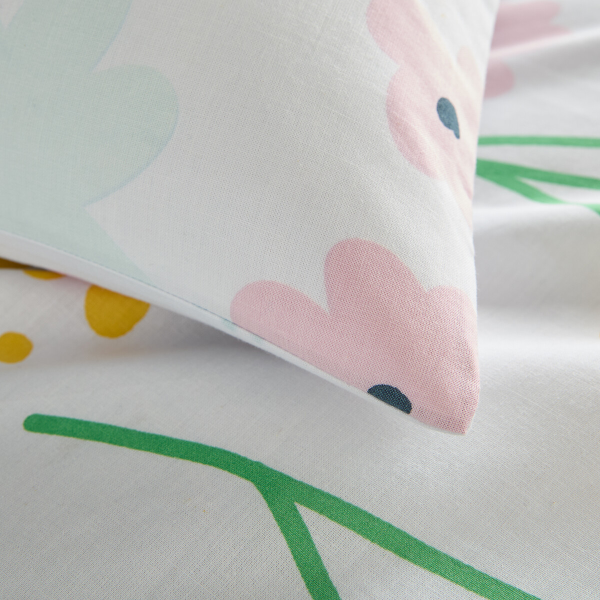 SO'HOME<br>Conjunto de cama infantil em algodão, fronha retangular. Flores