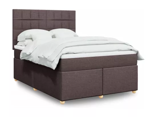 Sommier à lattes de lit avec matelas Marron foncé 160x200 cm