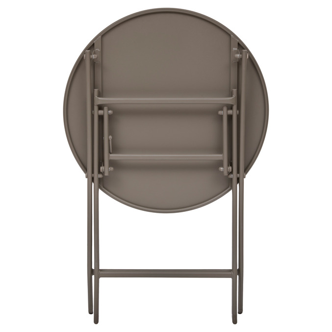 Ensemble table de jardin pliante ronde + 2 chaises GREENSBORO Café