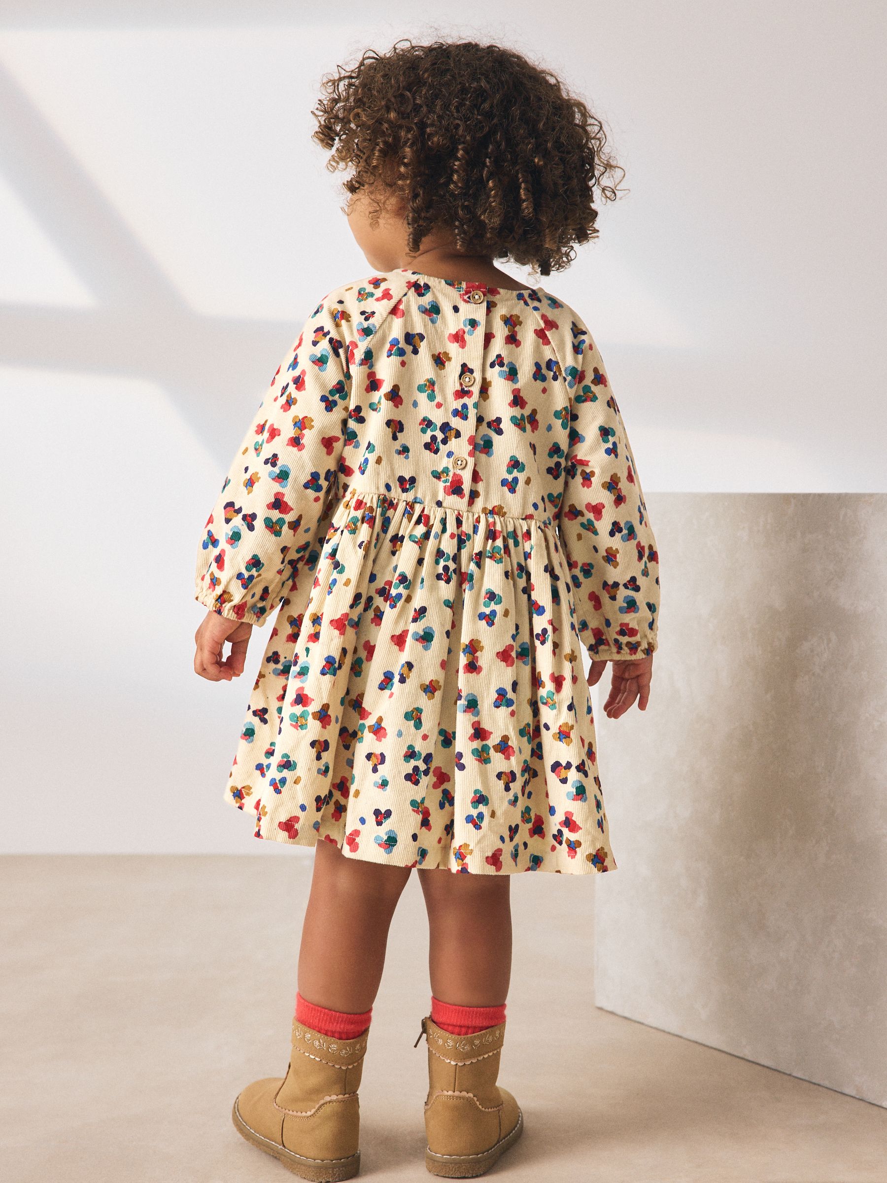Meerkleurig met dieren - Corduroy jurk (3 mnd - 8 jr)