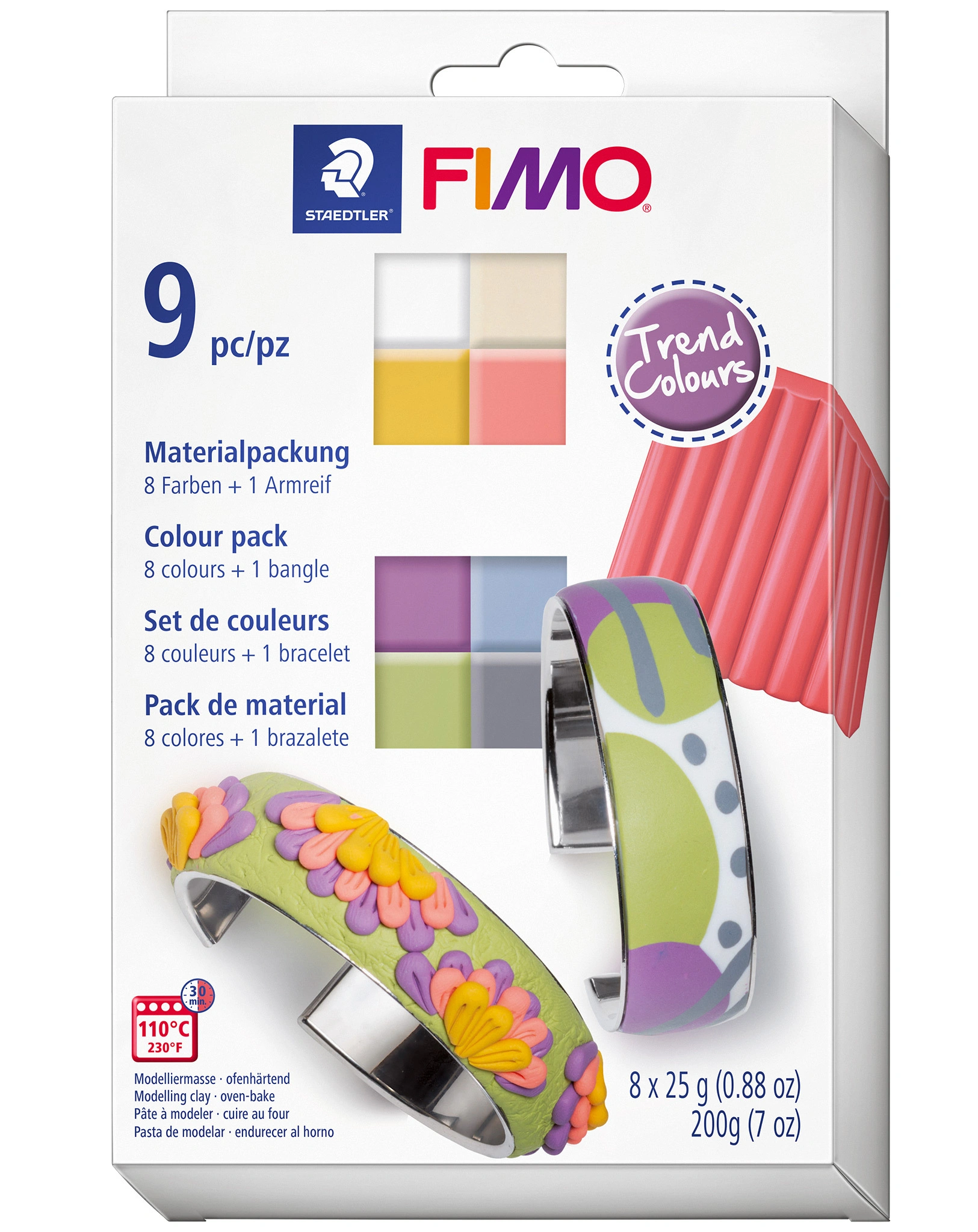 8023 C8-1P Modellier-Set FIMO® soft TREND COLOURS 9-teilig