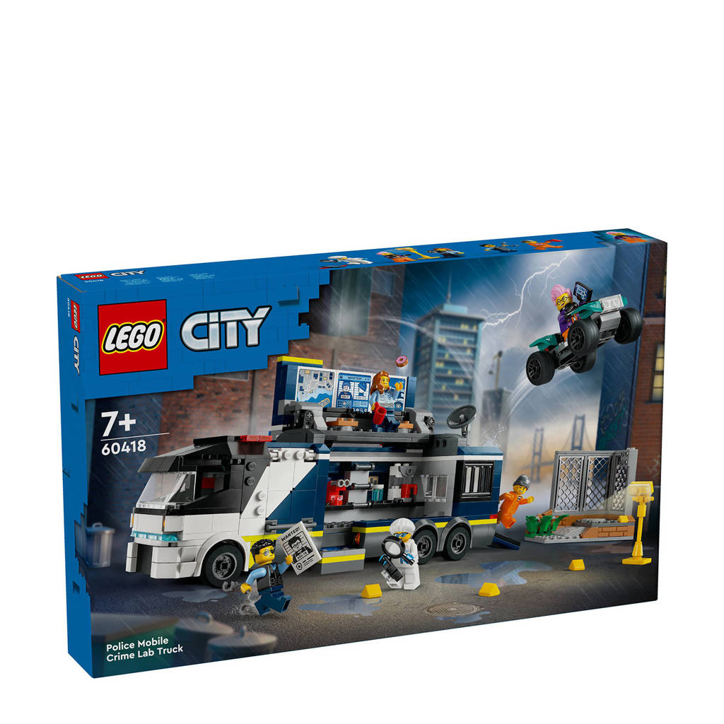 Een leuke set met veel speelmogelijkhedenPolitielaboratorium in truck Politie Speelgoed voor Kinderen vanaf 7 jaar 60418