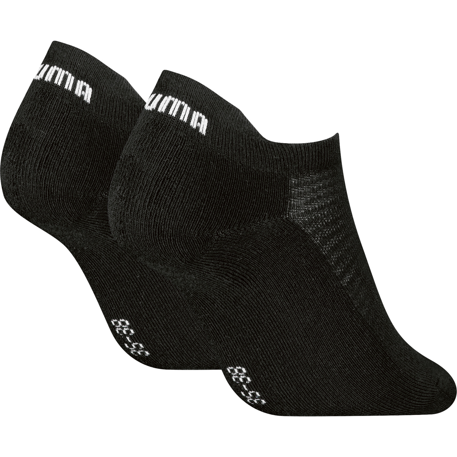 Puma Damen-Sneakersocken Frottesohle, 2 Paar 35-38, schwarz