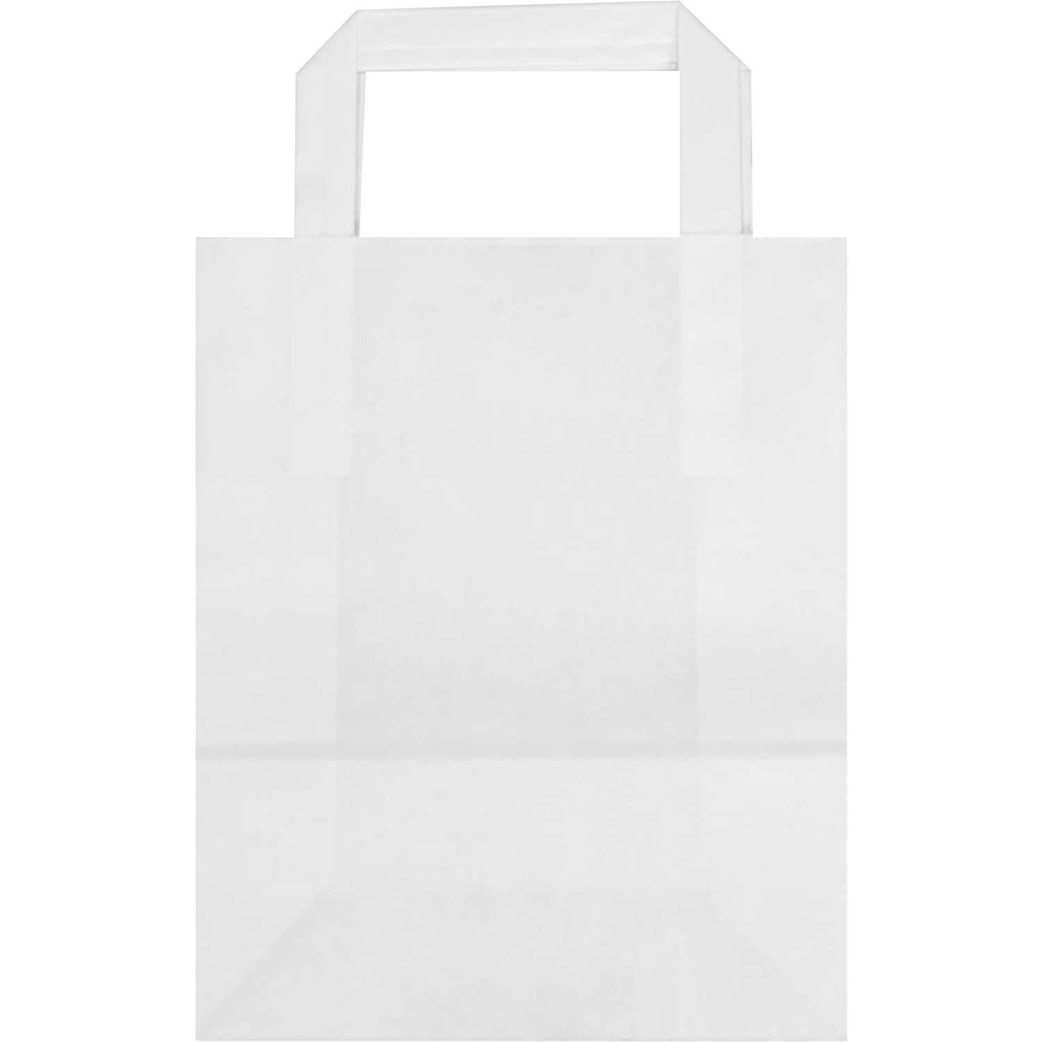 Tas, Papier, platte handgreep, 18x 8x22cm, draagtas, wit