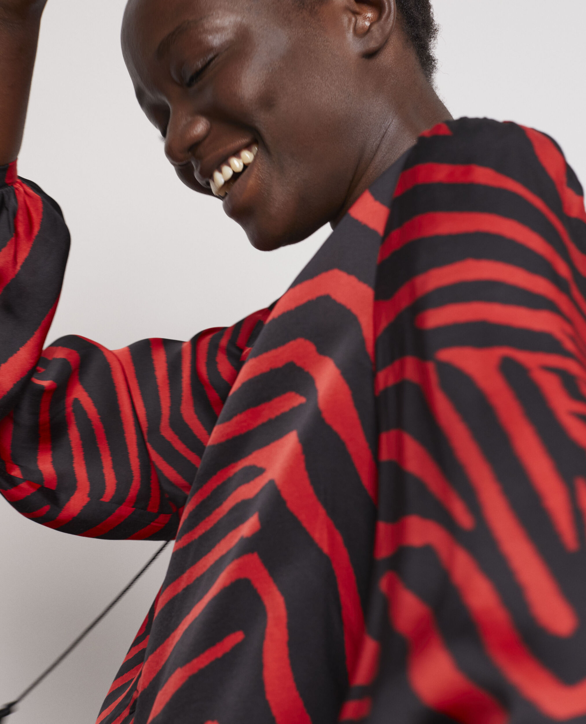 Blouse imprimée zébré rouge