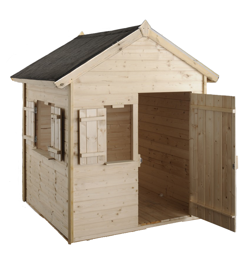Maisonnette en bois naturel pour enfants janaka