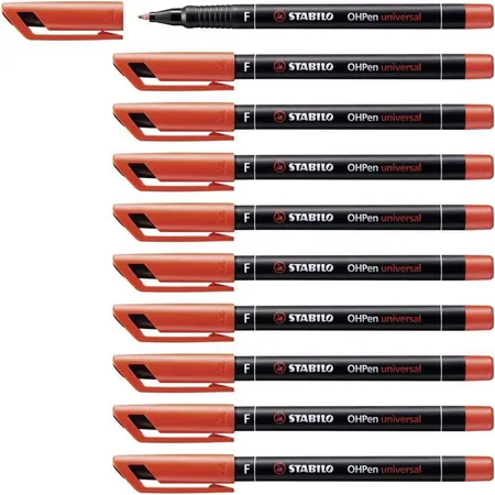 Folienstift - STABILO OHPen universal - permanent fein - 10er Pack - rot