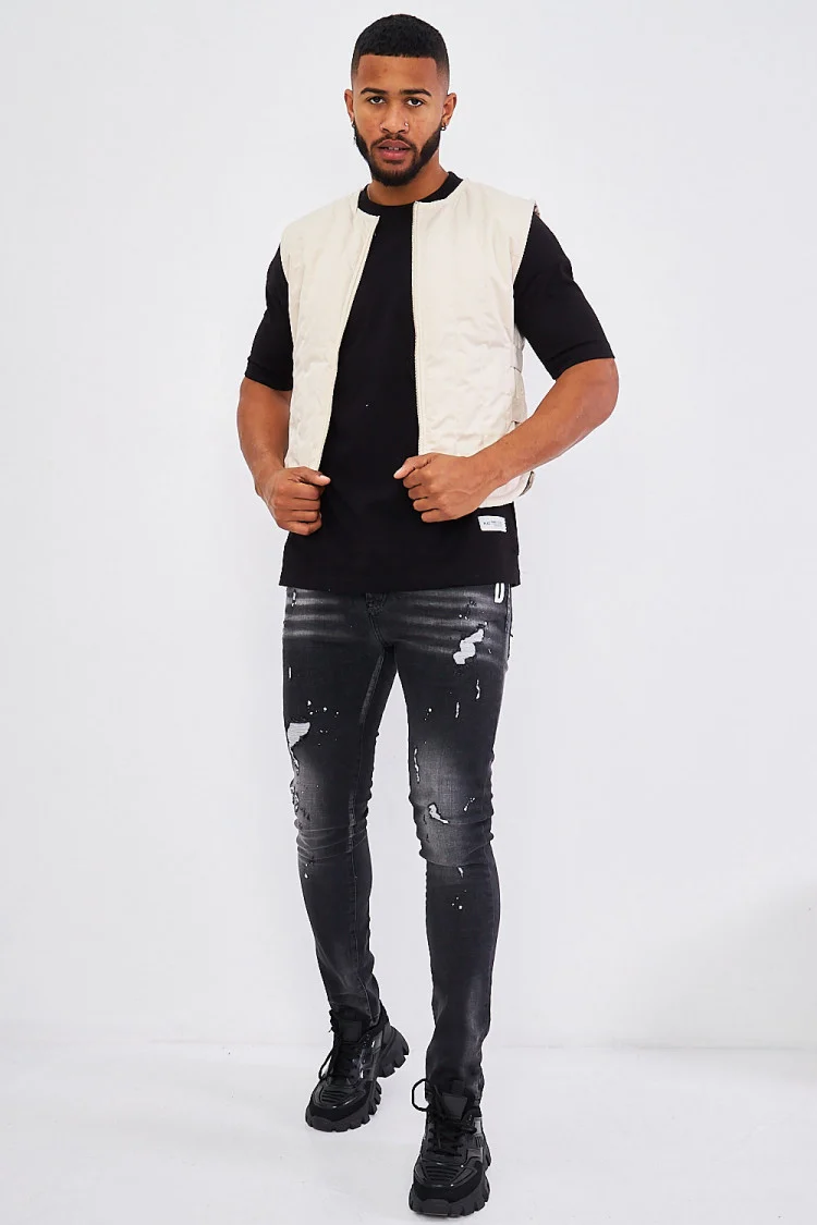 Gilet sans manches matelassé beige / Project X - 2130097