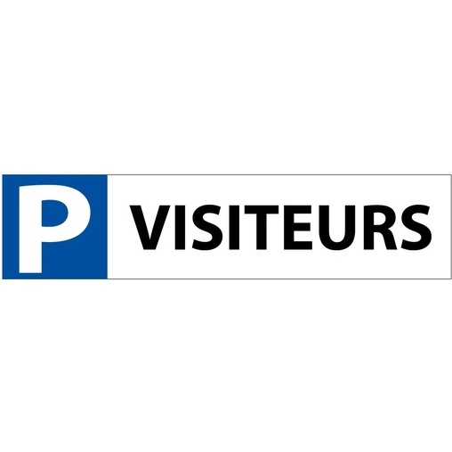 Panneau parking réservé visiteurs - 85 x 350 mm - PVC