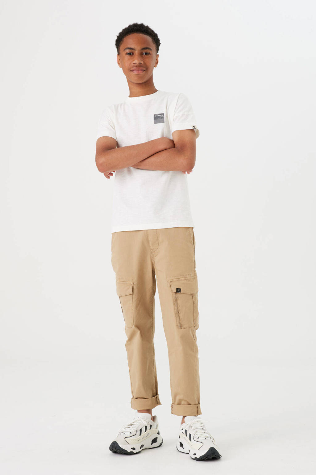Garcia T-shirt met backprint ecru